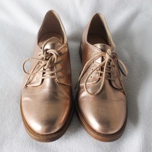 Sole Society Rose Gold Oxfords w/ Cutouts